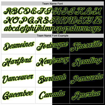 Custom Black White-Neon Green Split Fashion Performance T-Shirt