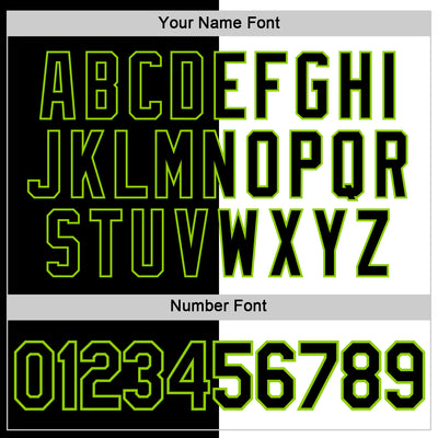 Custom Black White-Neon Green Split Fashion Performance T-Shirt