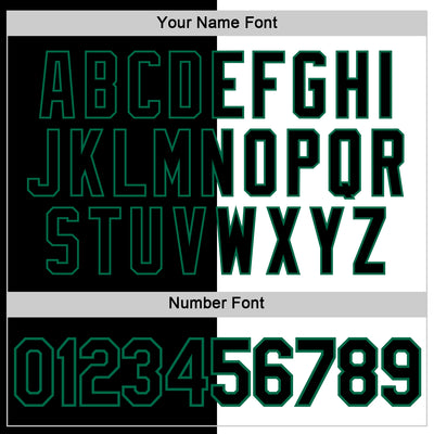 Custom Black White-Kelly Green Split Fashion Performance T-Shirt