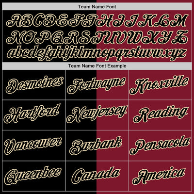 Custom Crimson Black-Cream Split Fashion Performance T-Shirt