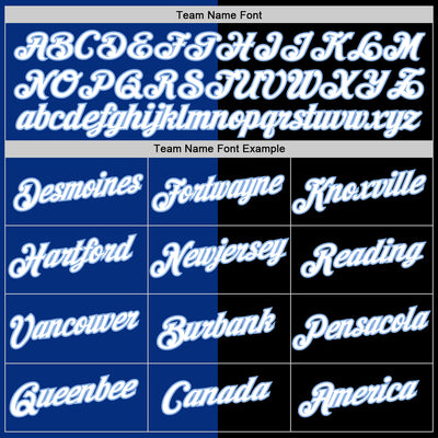 Custom Black Royal-Light Blue Split Fashion Performance T-Shirt