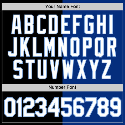 Custom Black Royal-Light Blue Split Fashion Performance T-Shirt