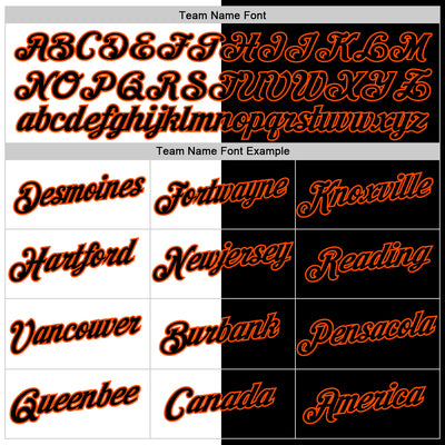 Custom Black White-Orange Split Fashion Performance T-Shirt