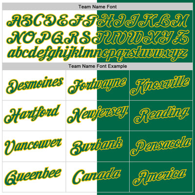 Custom Kelly Green White-Yellow Split Fashion Performance T-Shirt