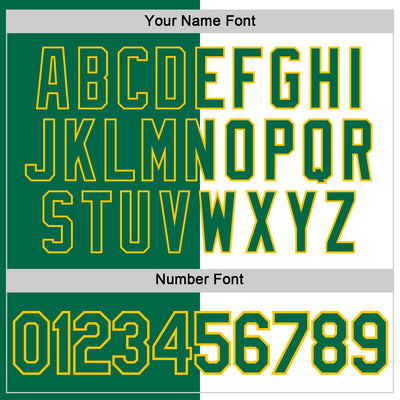 Custom Kelly Green White-Yellow Split Fashion Performance T-Shirt