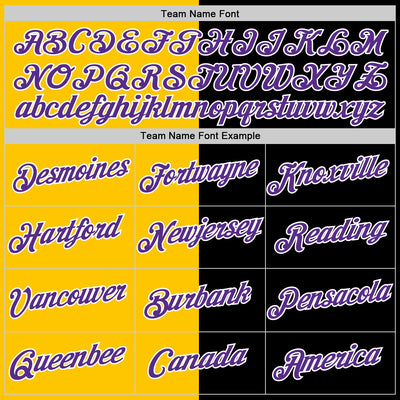 Custom Black Purple-Yellow Split Fashion Performance T-Shirt