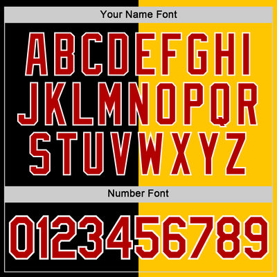 Custom Black Red-Yellow Split Fashion Performance T-Shirt