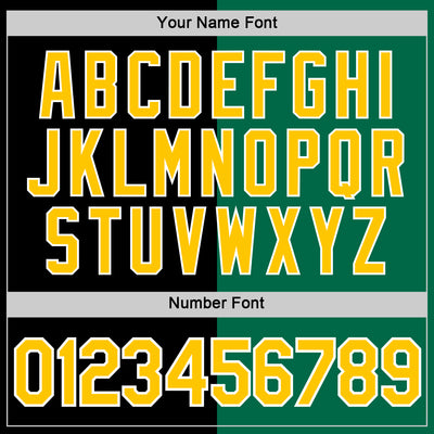 Custom Black Yellow-Kelly Green Split Fashion Performance T-Shirt