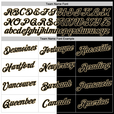 Custom Black White-Vegas Gold Split Fashion Performance T-Shirt