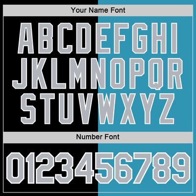 Custom Black Gray-Panther Blue Split Fashion Performance T-Shirt