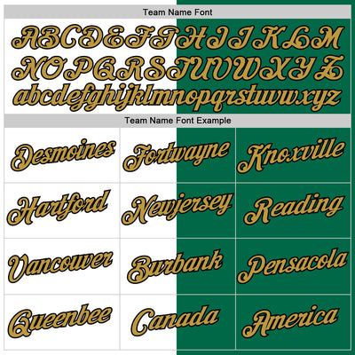 Custom Kelly Green Old Gold-Black Split Fashion Performance T-Shirt