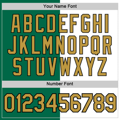 Custom Kelly Green Old Gold-Black Split Fashion Performance T-Shirt