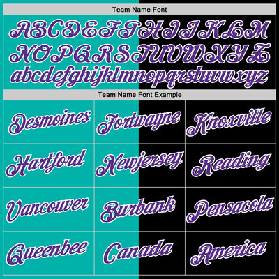 Custom Black Purple-Aqua Split Fashion Performance T-Shirt