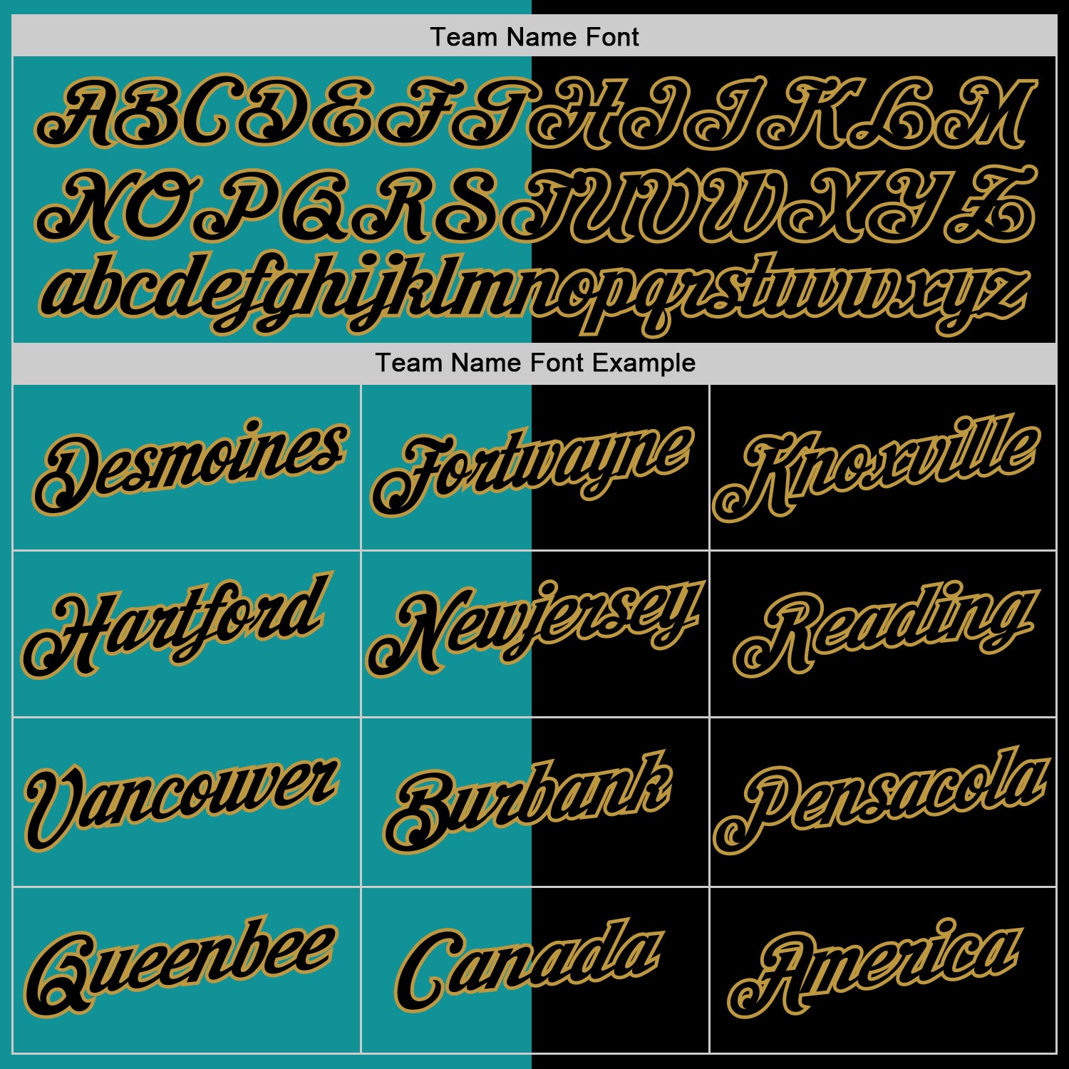 Custom Black Teal-Old Gold Split Fashion Performance T-Shirt