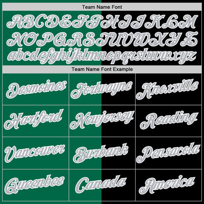 Custom Black Gray-Kelly Green Split Fashion Performance T-Shirt