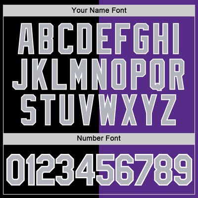 Custom Black Gray-Purple Split Fashion Performance T-Shirt