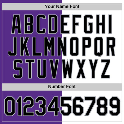 Custom Purple Black-Gray Split Fashion Performance T-Shirt