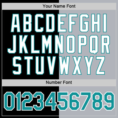 Custom Black Teal-Gray Split Fashion Performance T-Shirt