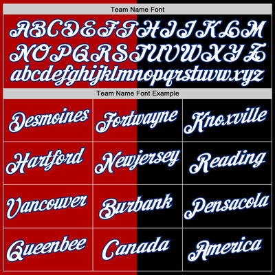 Custom Black Red-Royal Split Fashion Performance T-Shirt