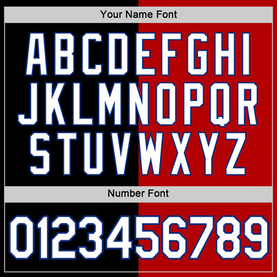 Custom Black Red-Royal Split Fashion Performance T-Shirt