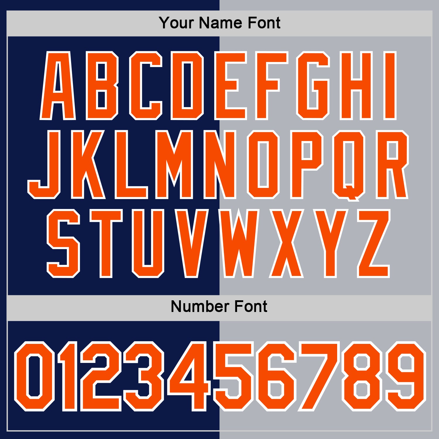 Custom Navy Orange-Gray Split Fashion Performance T-Shirt