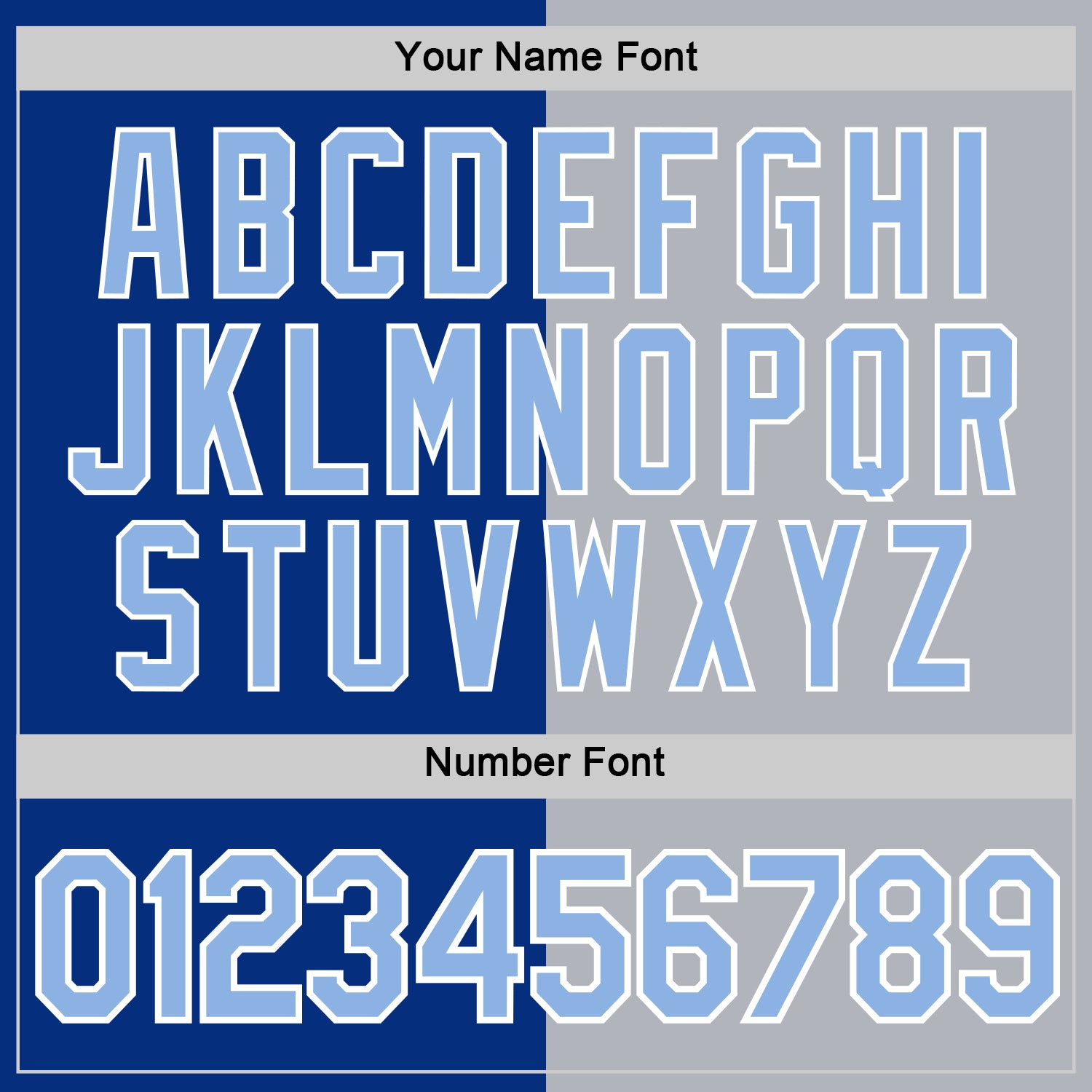 Custom Royal Light Blue-Gray Split Fashion Performance T-Shirt