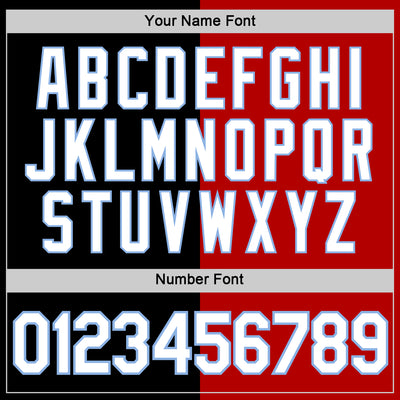 Custom Black Red-Light Blue Split Fashion Performance T-Shirt