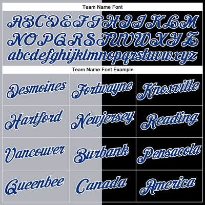 Custom Black Royal-Gray Split Fashion Performance T-Shirt