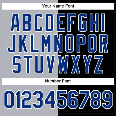 Custom Black Royal-Gray Split Fashion Performance T-Shirt