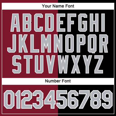 Custom Black Gray-Crimson Split Fashion Performance T-Shirt