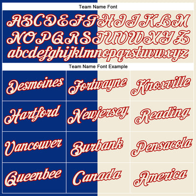 Custom Cream Royal-Red Split Fashion Performance T-Shirt