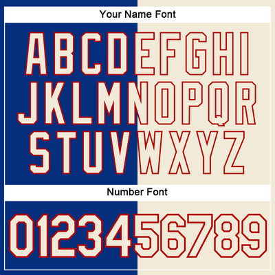 Custom Cream Royal-Red Split Fashion Performance T-Shirt