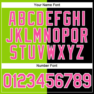 Custom Black Pink-Neon Green Split Fashion Performance T-Shirt