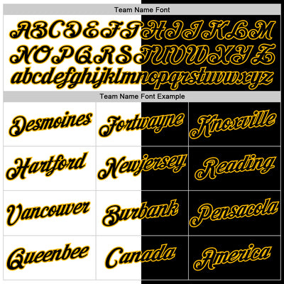 Custom Black White-Gold Split Fashion Performance T-Shirt