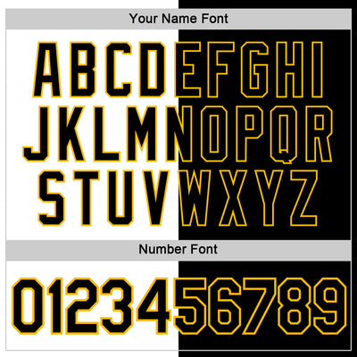 Custom Black White-Gold Split Fashion Performance T-Shirt