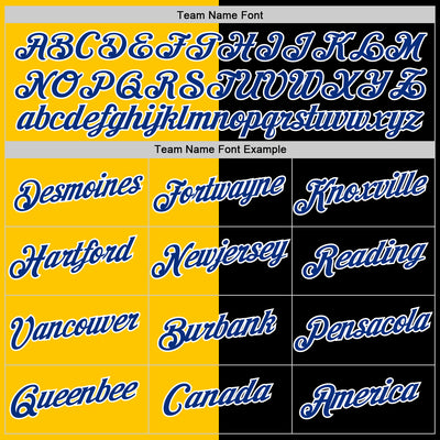 Custom Black Royal-Yellow Split Fashion Performance T-Shirt