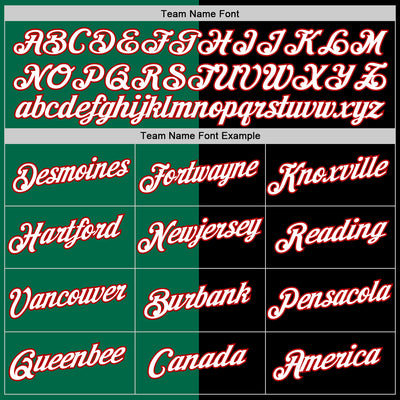 Custom Black Red-Kelly Green Split Fashion Performance T-Shirt