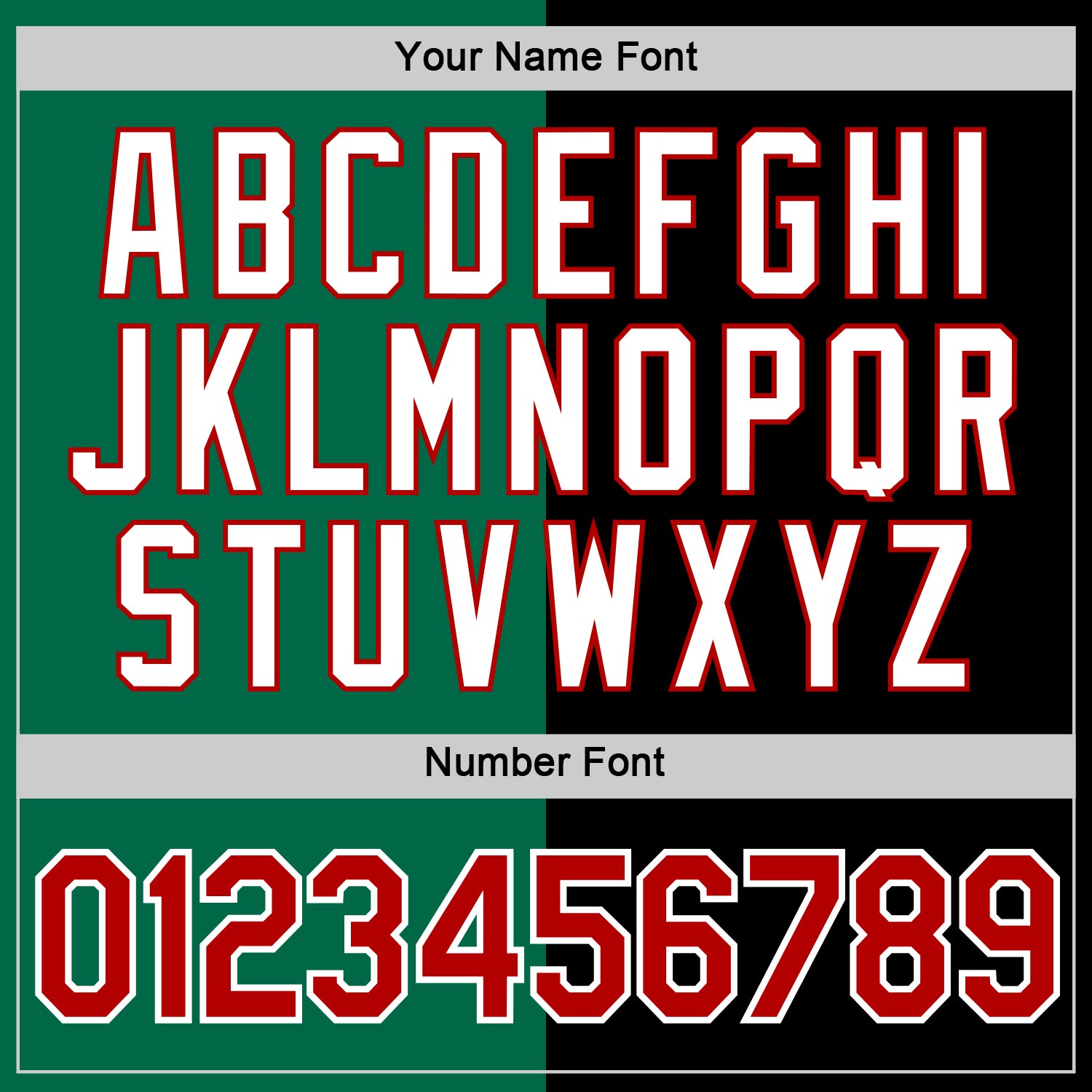 Custom Black Red-Kelly Green Split Fashion Performance T-Shirt