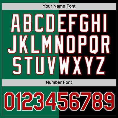 Custom Black Red-Kelly Green Split Fashion Performance T-Shirt