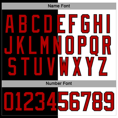 Custom Black Red-White Split Fashion Hockey Lace Neck Jersey