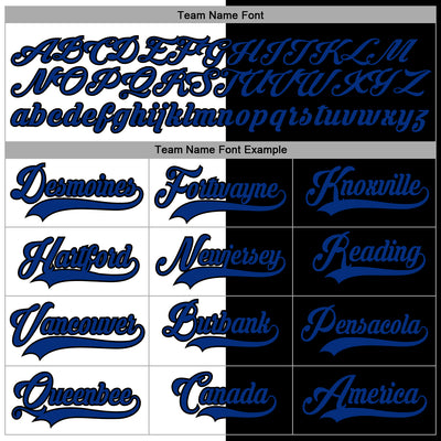 Custom Black Royal-White Split Fashion Hockey Lace Neck Jersey