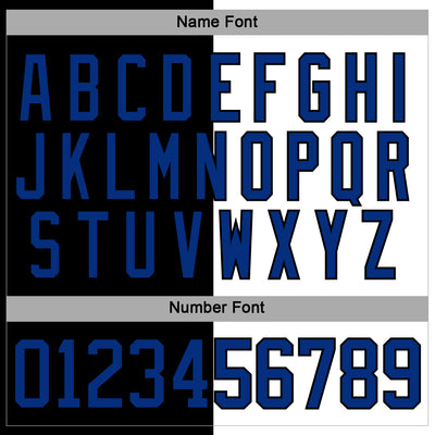 Custom Black Royal-White Split Fashion Hockey Lace Neck Jersey