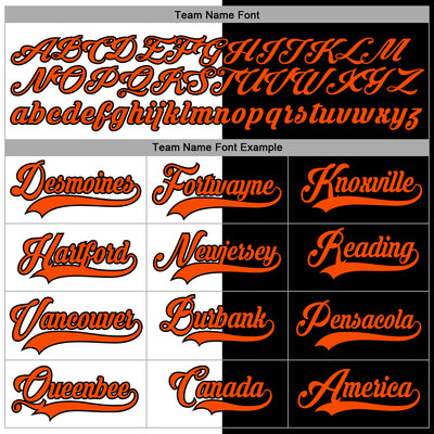 Custom Black Orange-White Split Fashion Hockey Lace Neck Jersey