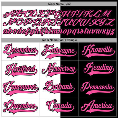 Custom Black Pink-White Split Fashion Hockey Lace Neck Jersey