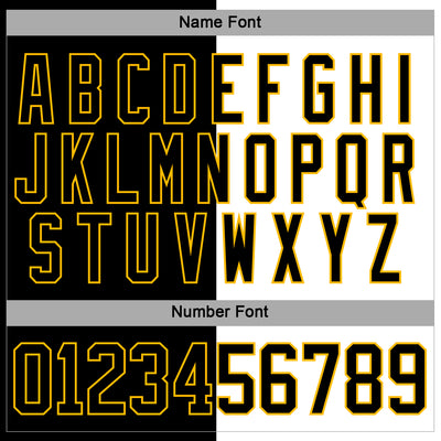 Custom Black Gold-White Split Fashion Hockey Lace Neck Jersey