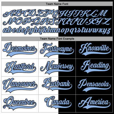 Custom Black Light Blue-White Split Fashion Hockey Lace Neck Jersey