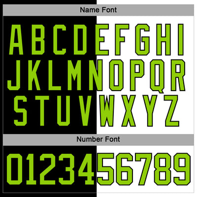 Custom Black Neon Green-White Split Fashion Hockey Lace Neck Jersey