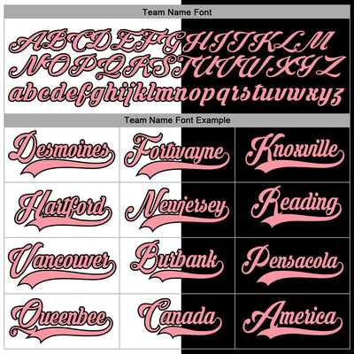 Custom Black Medium Pink-White Split Fashion Hockey Lace Neck Jersey