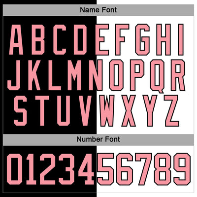 Custom Black Medium Pink-White Split Fashion Hockey Lace Neck Jersey