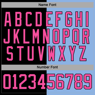 Custom Black Pink-Light Blue Split Fashion Hockey Lace Neck Jersey